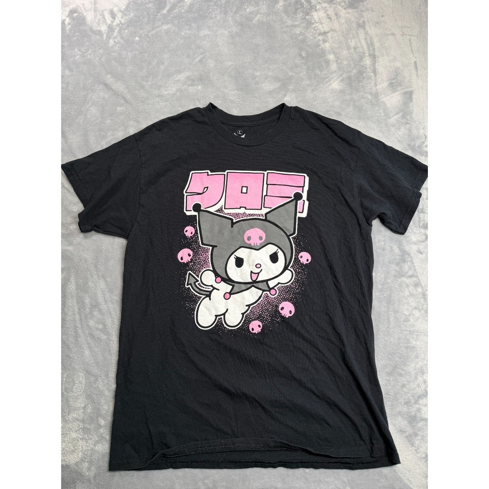 Kuromi by Sanrio Graphic T Shirt Mens Large Black Cotton Short Sleeve